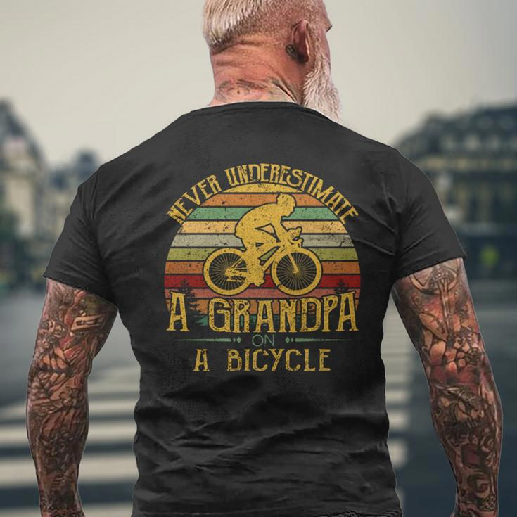 Bicycle Grandpa Never Underestimate A Grandpa On A Bicycle Mens Back Print T-shirt Gifts for Old Men