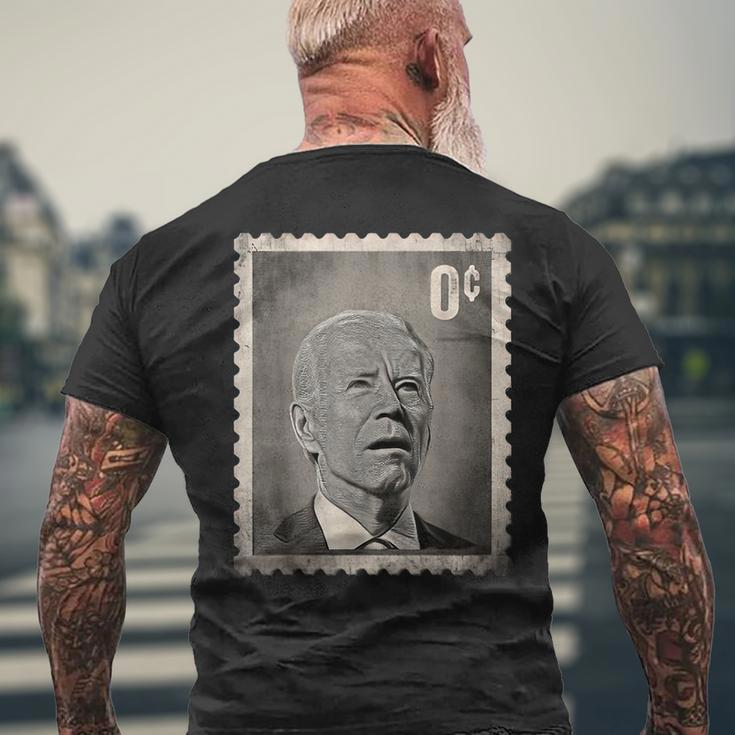 Biden Zero Cents Stamp 0 President Biden No Cents Men's T-shirt Back Print Gifts for Old Men