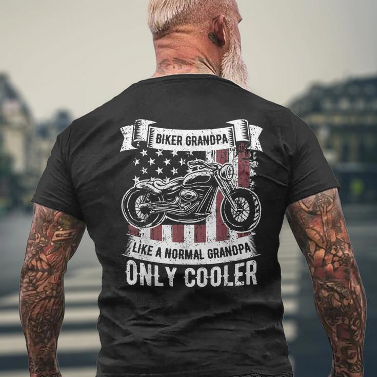 Biker Grandpa Ride Motorcycles Motorcycle Lovers Rider Men's Back Print T-shirt Gifts for Old Men