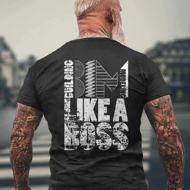 Bim Like A Boss Building Information Modeling Men's T-shirt Back Print Gifts for Old Men