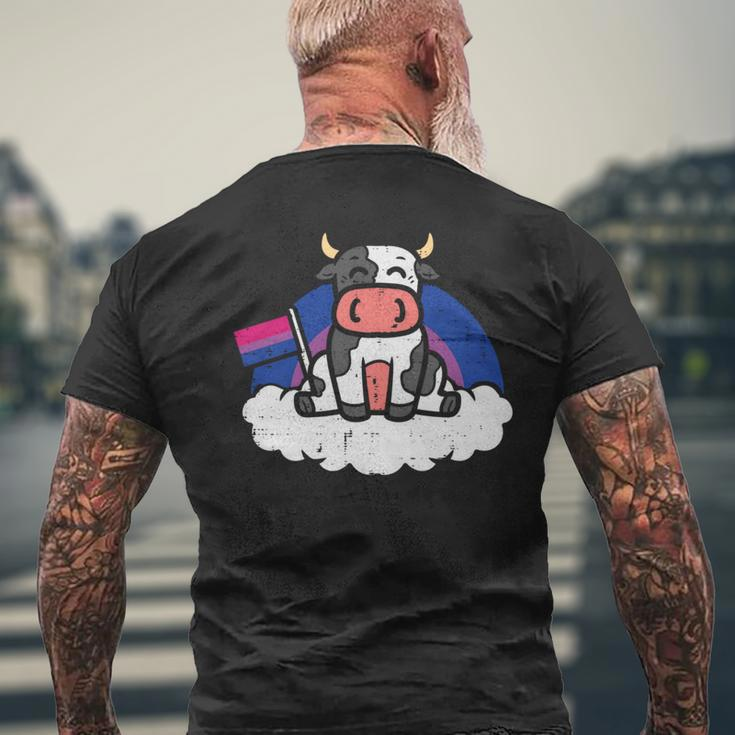 Bisexual Flag Cow Lgbt Bi Pride Stuff Farmer Animal Mens Back Print T-shirt Gifts for Old Men