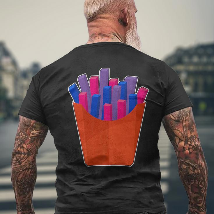 Bisexual Lgbtq Potato French Fries Gay Pride Mens Back Print T-shirt Gifts for Old Men