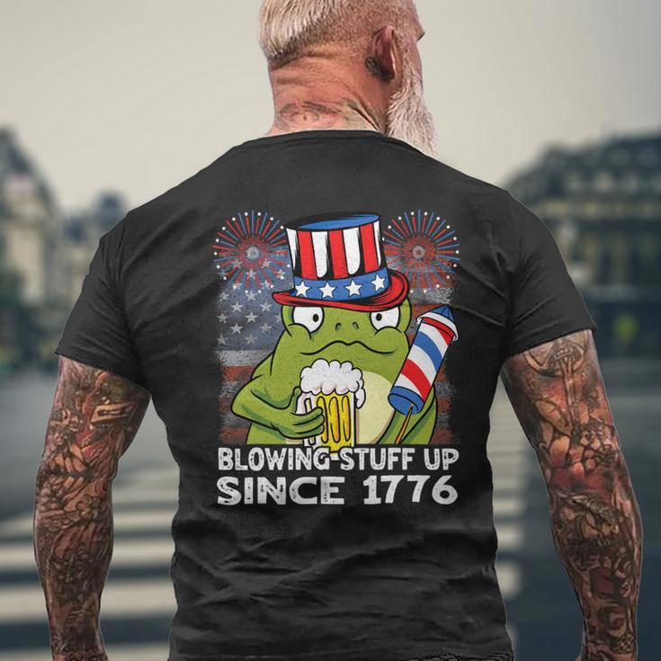Blowing Stuff Up Since 1776 Funny 4Th Of July Frog Beer Mens Back Print T-shirt Gifts for Old Men