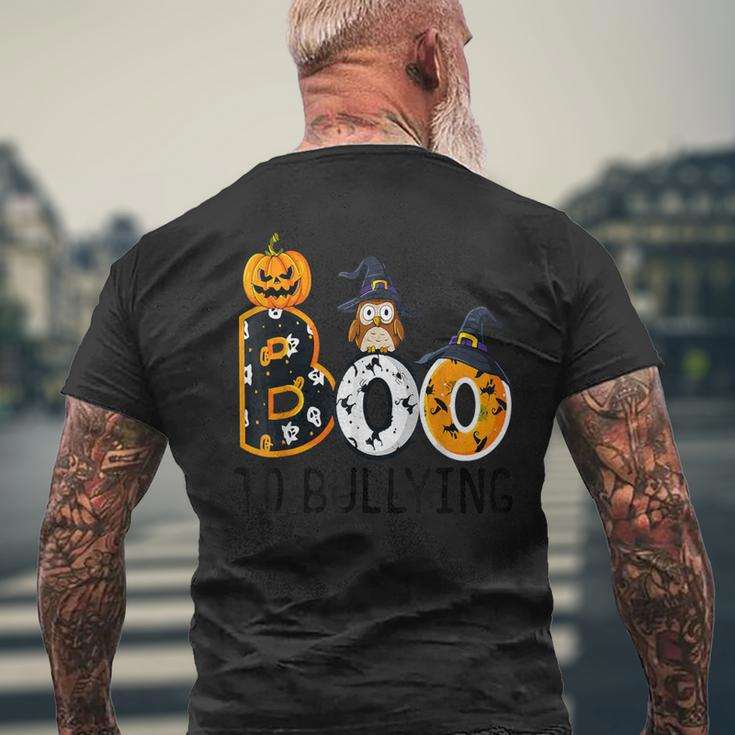 Boo To Bullying Orange Unity Day Anti Bullying Halloween Men's T-shirt Back Print Gifts for Old Men