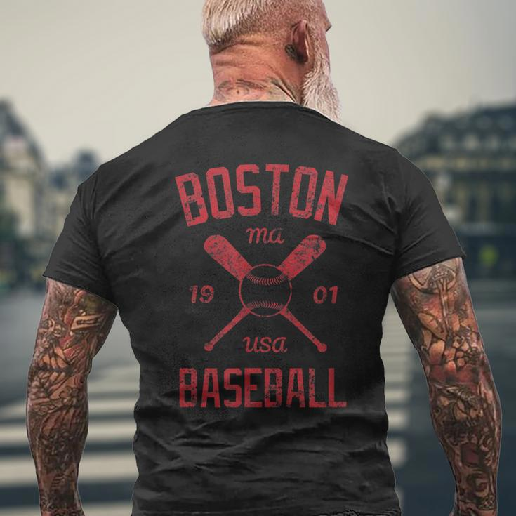 Boston Massachusetts Baseball Vintage Retro Sports Men's Back Print T-shirt Gifts for Old Men