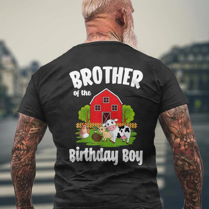 Brother Of The Birthday Boy Farm Animal Bday Party Mens Back Print T-shirt Gifts for Old Men