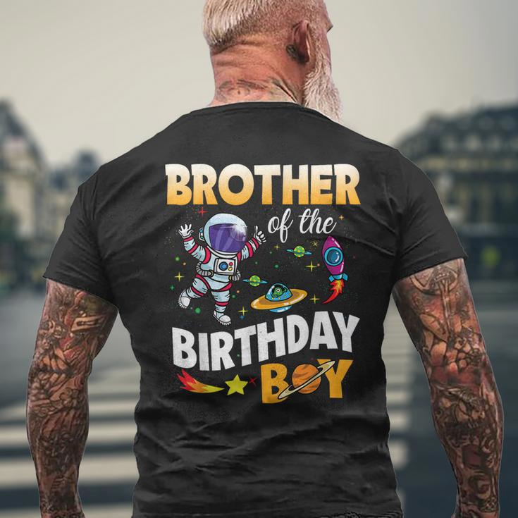 Brother Of The Birthday Boy Space Astronaut Birthday Family Mens Back Print T-shirt Gifts for Old Men