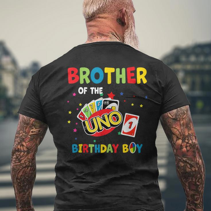 Brother Of The Uno Birthday Boy Uno Birthday Boy Mens Back Print T-shirt Gifts for Old Men