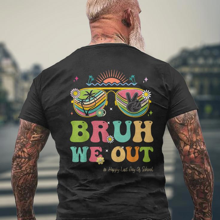 Bruh We Out Funny Last Day Of School Teacher Boy Girl Summer Mens Back Print T-shirt Gifts for Old Men