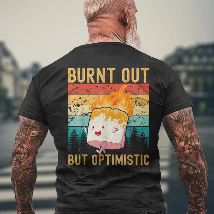Burnt Out But Optimistic Cute Marshmallow Camping Vintage Men's T-shirt Back Print Gifts for Old Men