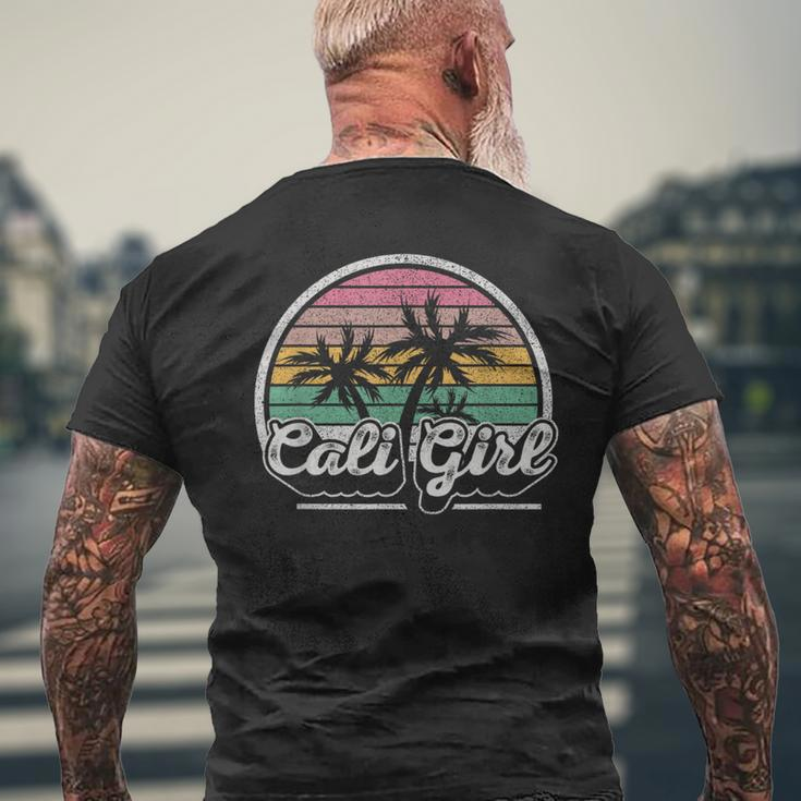 Cali Girl California Retro California Palm Trees Summer Mens Back Print T-shirt Gifts for Old Men