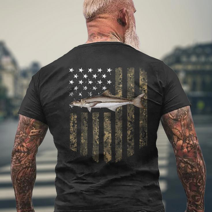 Camo American Flag Cobia Fishing 4Th Of July Men's T-shirt Back Print Gifts for Old Men