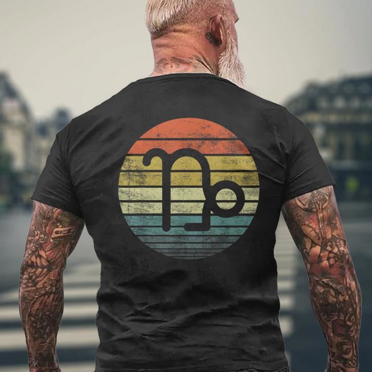 Capricorn Retro Sunset Zodiac Sign Birthday Men's T-shirt Back Print Gifts for Old Men