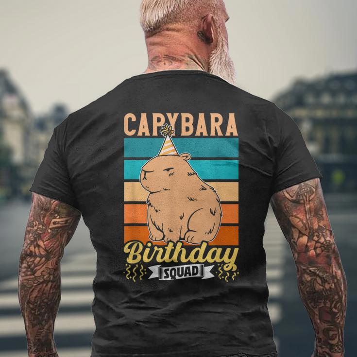 Capybara Birthday Squad Lover Capybaras Rodent Animal Mens Back Print T-shirt Gifts for Old Men
