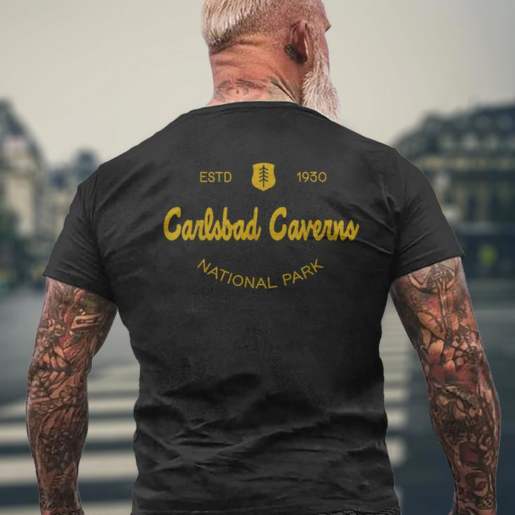 Carlsbad Caverns National Park Classic Script Style Text Men's T-shirt Back Print Gifts for Old Men