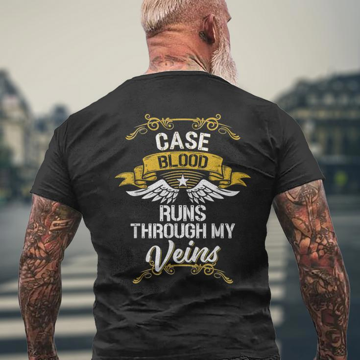 Case Blood Runs Through My Veins Men's T-shirt Back Print Gifts for Old Men