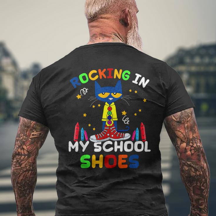 Cat Rocking I N My School Shoes Back To School Cat Lover Men's T-shirt Back Print Gifts for Old Men