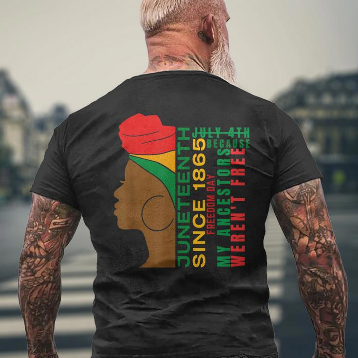Celebrate Black History Junenth 1865 Freedom Day Mens Back Print T-shirt Gifts for Old Men