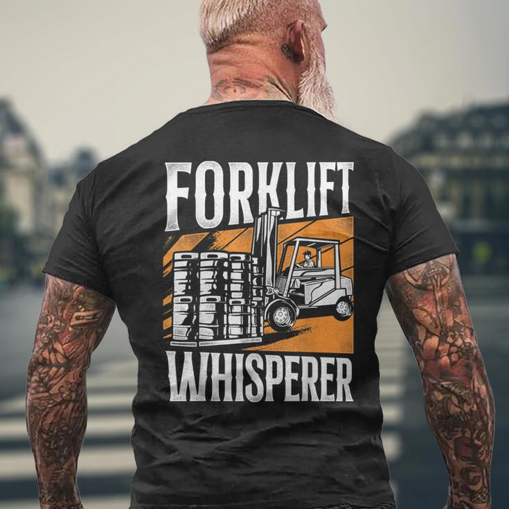 Certified Forklift Truck Operator Vintage Forklift Whisperer Mens Back Print T-shirt Gifts for Old Men