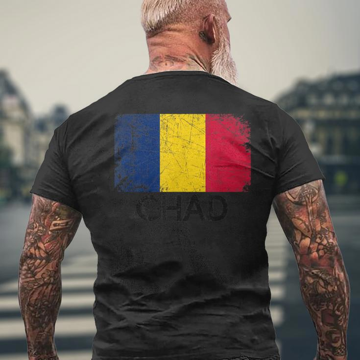Chadian Flag Vintage Made In Chad Men's T-shirt Back Print Gifts for Old Men