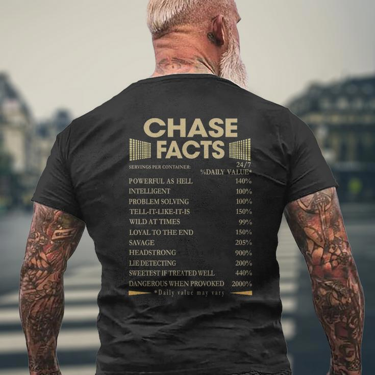 Chase Name Gift Chase Facts Mens Back Print T-shirt Gifts for Old Men
