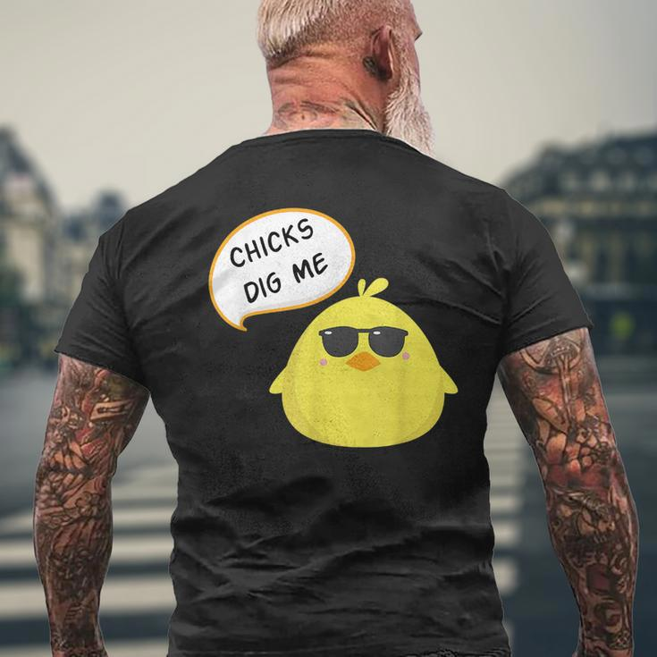 Chicks Dig MeFunny Happy Easter Cute Gift Mens Back Print T-shirt Gifts for Old Men
