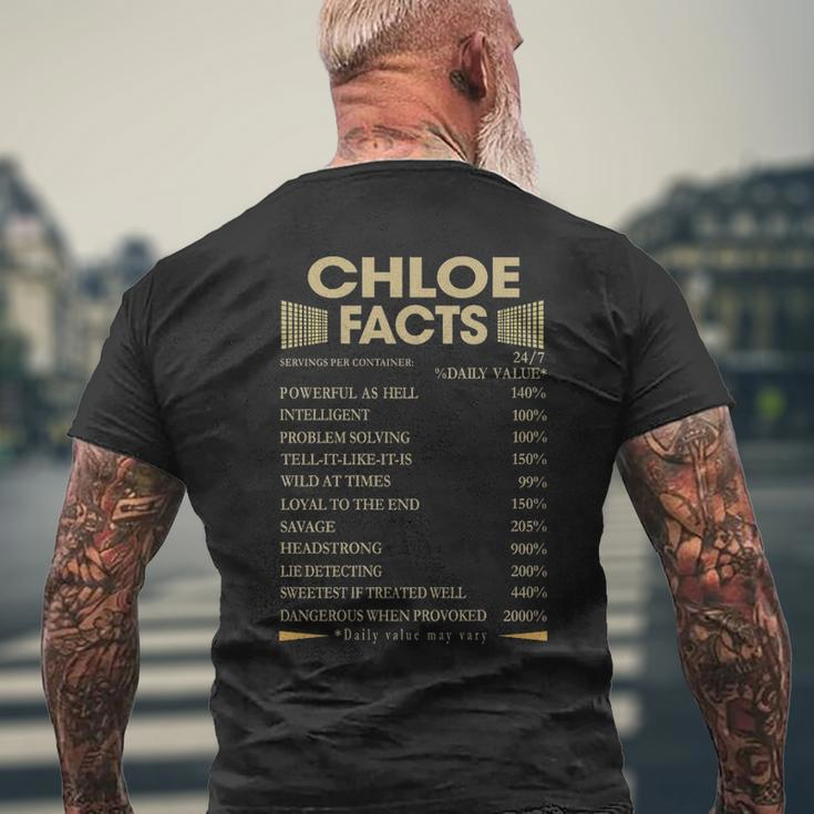 Chloe Name Gift Chloe Facts Mens Back Print T-shirt Gifts for Old Men