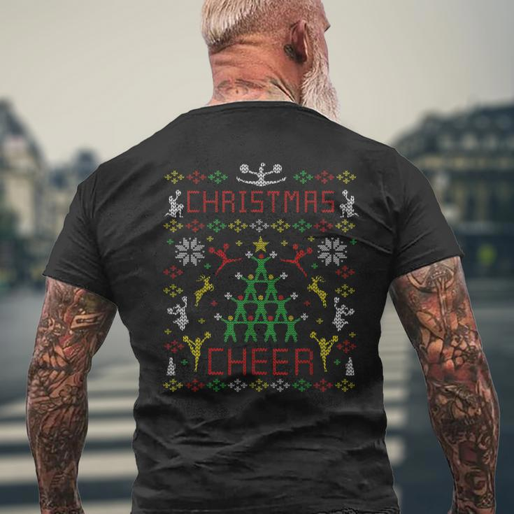 Christmas Cheerleader Cheer Ugly Christmas Sweater Party Men's T-shirt Back Print Gifts for Old Men
