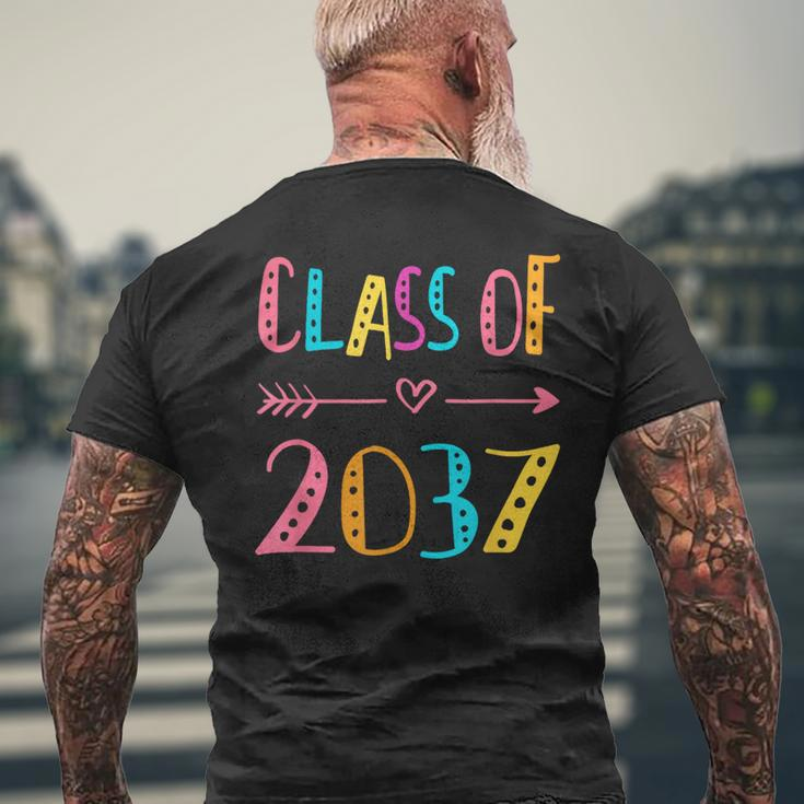 Class Of 2037 Pre-K Graduate Preschool Graduation Mens Back Print T-shirt Gifts for Old Men