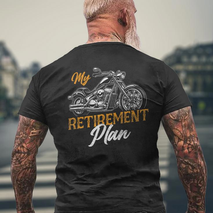 Classic Motorcycle Biker My Retirement Plan Grandpa Men's Back Print T-shirt Gifts for Old Men