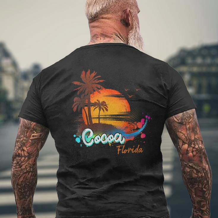 Cocoa Florida Beach Summer Vacation Palm Trees Sunset Men Florida Gifts & Merchandise Funny Gifts Mens Back Print T-shirt Gifts for Old Men