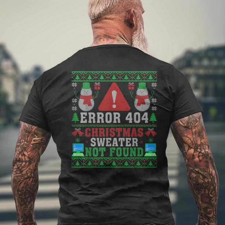 Computer Error 404 Ugly Christmas Sweater Not's Found Xmas Men's T-shirt Back Print Gifts for Old Men