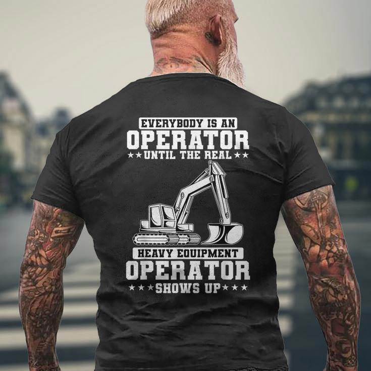 Construction Worker Excavator Heavy Equipment Operator Construction Funny Gifts Mens Back Print T-shirt Gifts for Old Men
