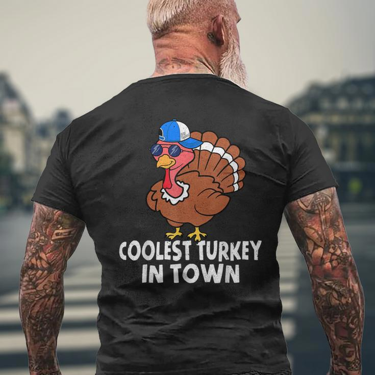 Coolest Turkey In Town Turkey Thanksgiving Boys Men's T-shirt Back Print Gifts for Old Men