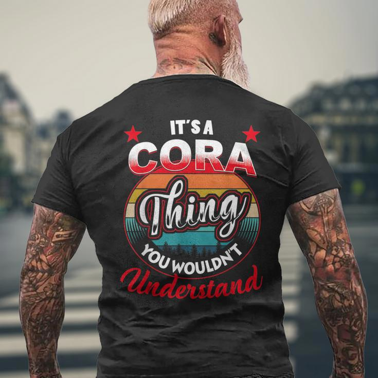Cora Retro Name Its A Cora Thing Mens Back Print T-shirt Gifts for Old Men