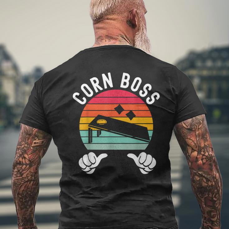 Corn Boss Bean Bag Player Funny Cornhole Mens Back Print T-shirt Gifts for Old Men