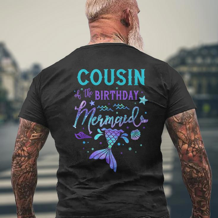 Cousin Of The Birthday Mermaid Theme Party Squad Security Mens Back Print T-shirt Gifts for Old Men
