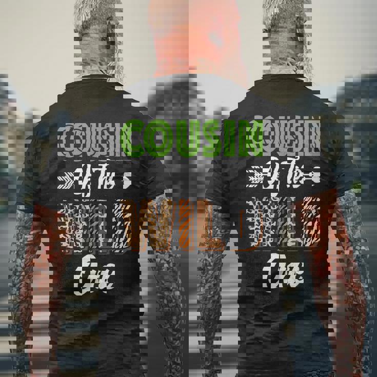 Cousin Of The Wild One Zoo Animal Birthday Safari Jungle Mens Back Print T-shirt Gifts for Old Men