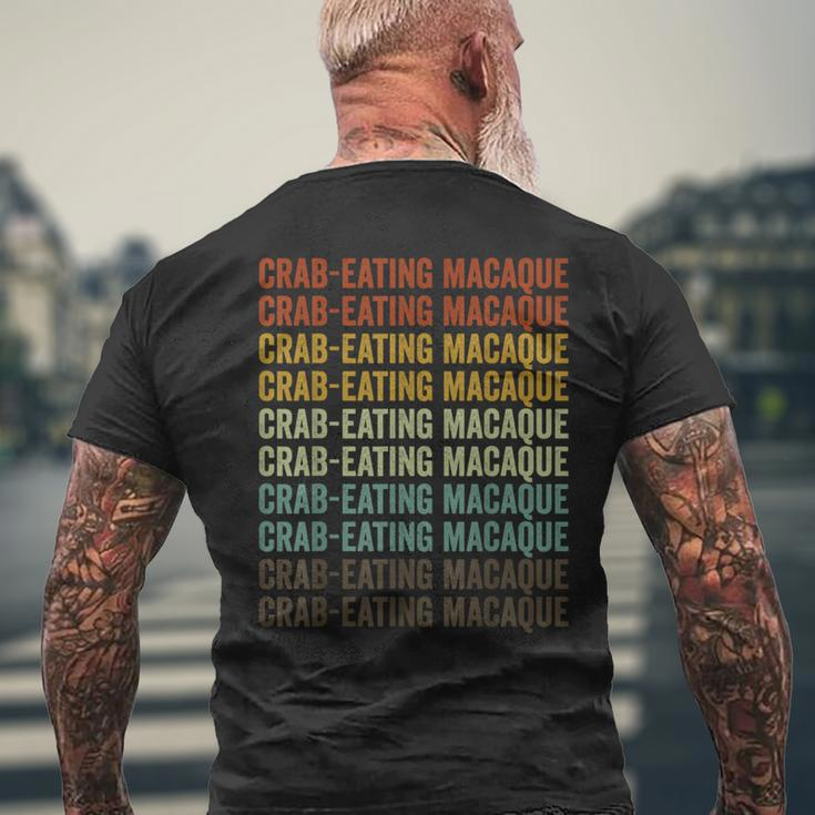 Crab-Eating Macaque Retro Men's T-shirt Back Print Gifts for Old Men