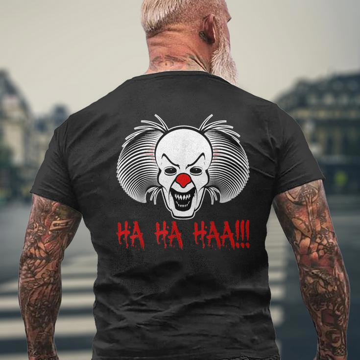 Creepy Mask Ha Ha Scary Clown Mens Back Print T-shirt Gifts for Old Men