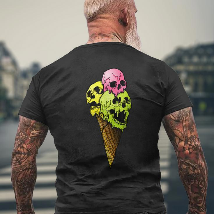 Creepy Skulls Icecream Horror Colorful Halloween Halloween Men's T-shirt Back Print Gifts for Old Men