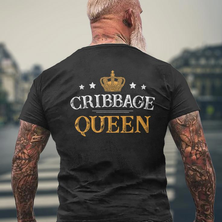 Cribbage Queen Board Card Game Player Gamer Men's T-shirt Back Print Gifts for Old Men