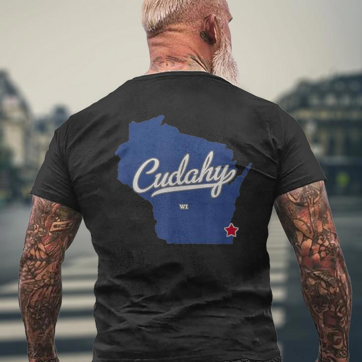 Cudahy Wisconsin Wi Map Men's T-shirt Back Print Gifts for Old Men