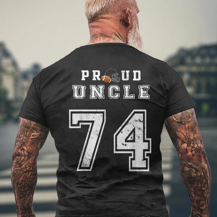 Custom Proud Football Uncle Number 74 Personalized For Men Mens Back Print T-shirt Gifts for Old Men
