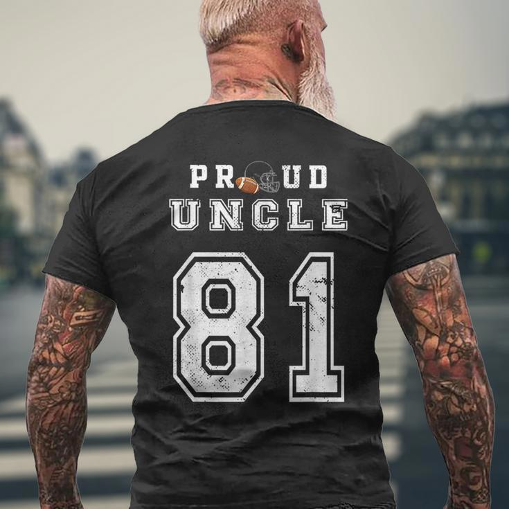 Custom Proud Football Uncle Number 81 Personalized For Men Mens Back Print T-shirt Gifts for Old Men