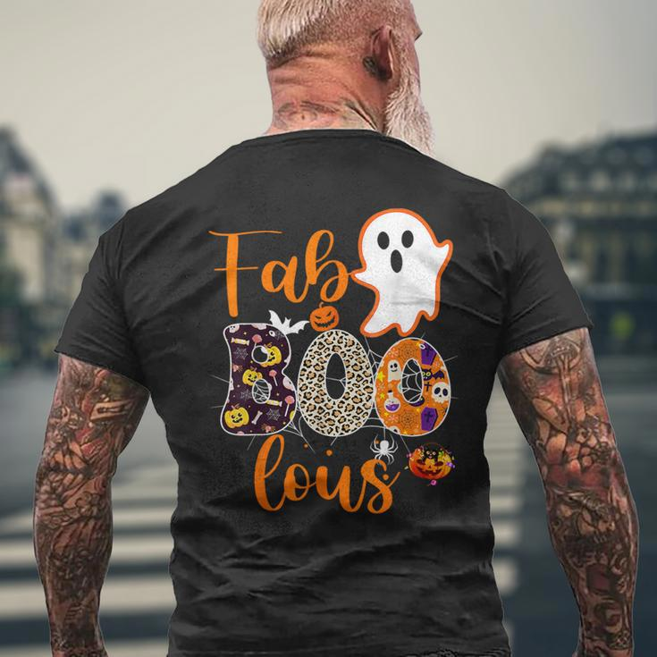Cute Boo Ghost Halloween Fab Boo Lous Leopard Men's T-shirt Back Print Gifts for Old Men