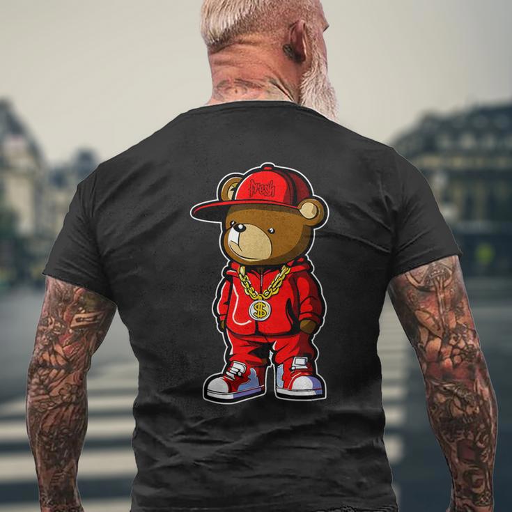 Cute Hip Hop Teddy Bear 90 Hip Hop Clothing Graffiti Men's T-shirt Back Print Gifts for Old Men