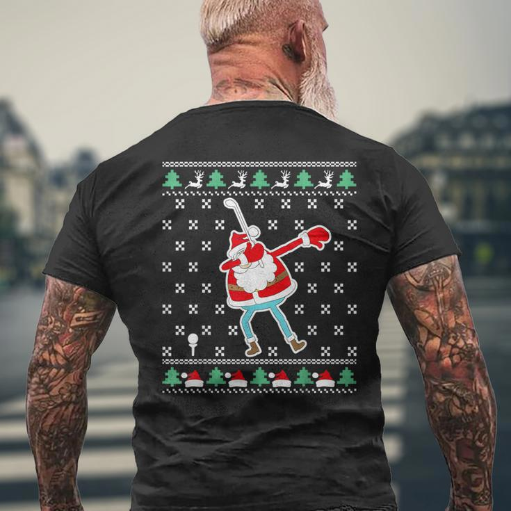 Dabbing Santa Golf Ugly Christmas Sweater Men's T-shirt Back Print Gifts for Old Men