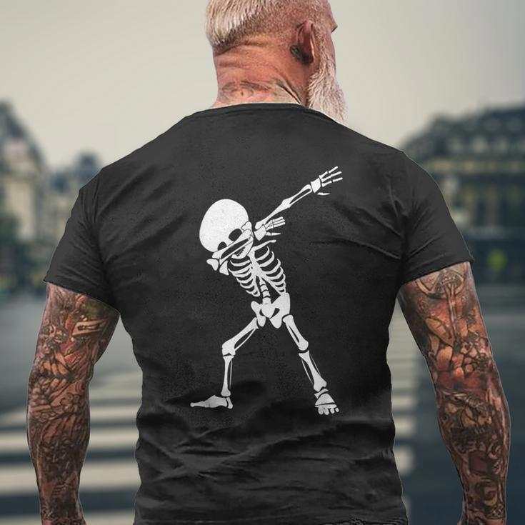Dabbing Skeleton - Funny Halloween Dab Skull Mens Back Print T-shirt Gifts for Old Men