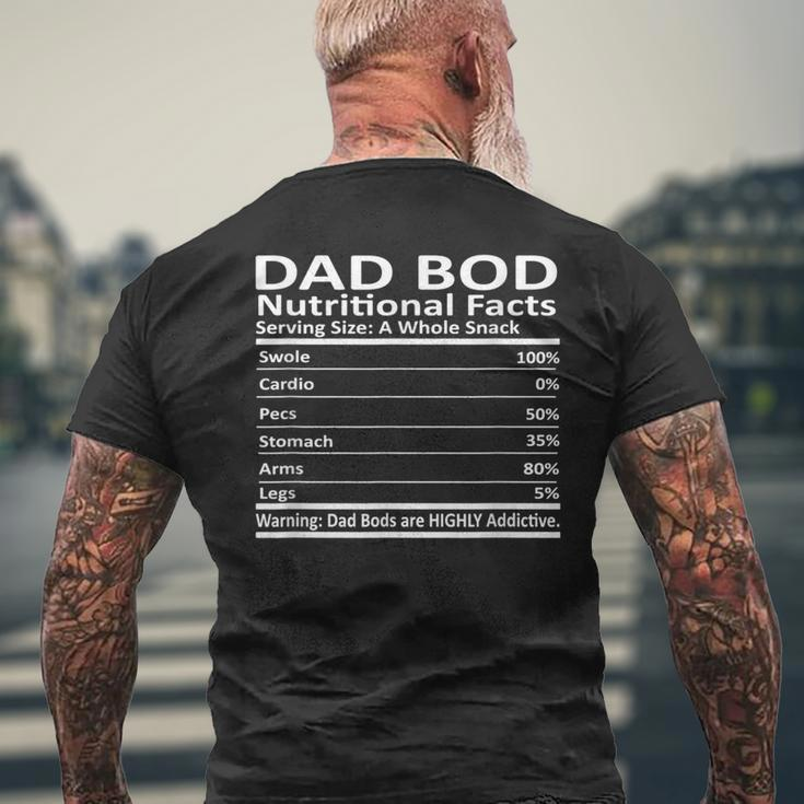 Dad Bod Nutritional Facts - Funny Matching Family Mens Back Print T-shirt Gifts for Old Men